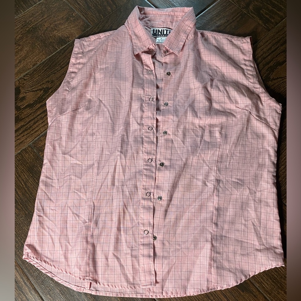 Pink Plaid Sleeve Button Up Shirt